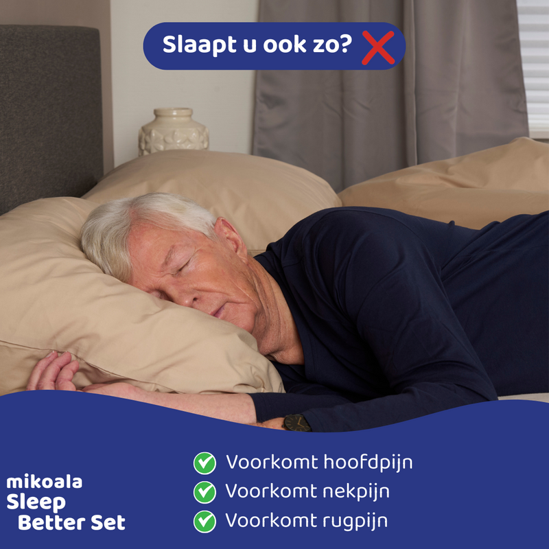 Mikoala Sleep Better Set: Hi4 Deluxe Kussen + Body Pillow - Ligwijzer.nl